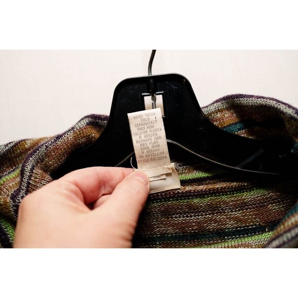 J. Jill M womens cotton wool striped cowl turtle neck sweater - Picture 3 of 6